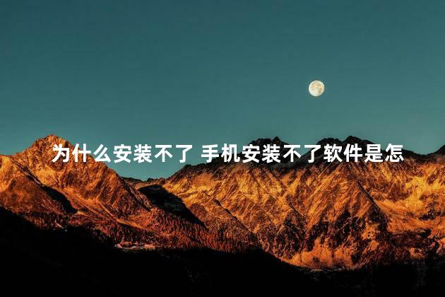 为什么安装不了 手机安装不了软件是怎么回事